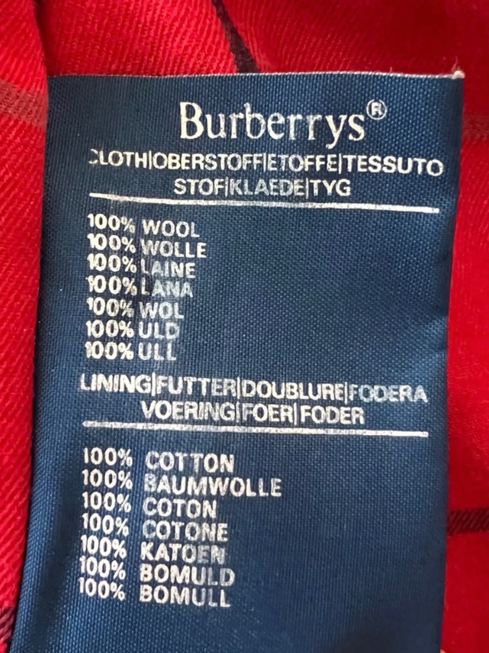 BURBERRY Black Double-Breasted Wool Blazer with Red Plaid Lining - Picture 14 of 14